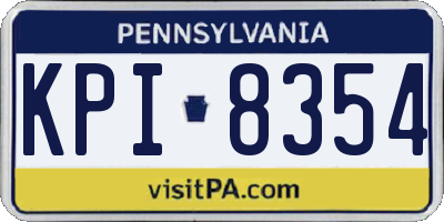 PA license plate KPI8354