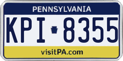 PA license plate KPI8355