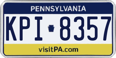 PA license plate KPI8357