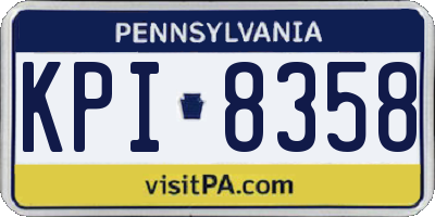PA license plate KPI8358
