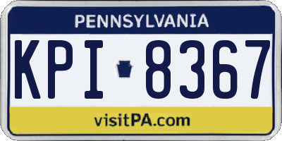PA license plate KPI8367