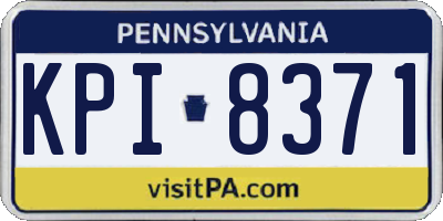 PA license plate KPI8371