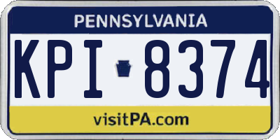 PA license plate KPI8374