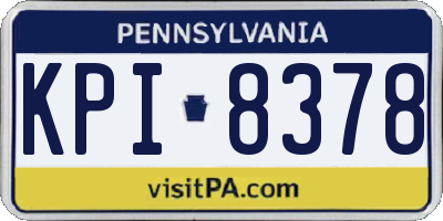 PA license plate KPI8378