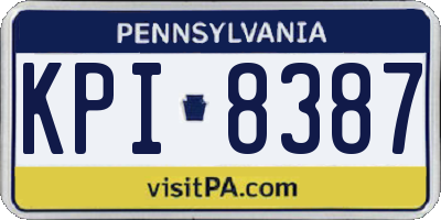 PA license plate KPI8387