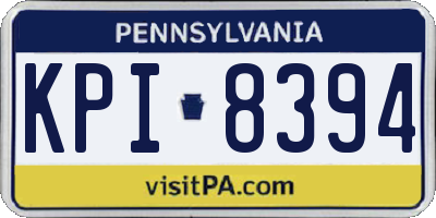 PA license plate KPI8394