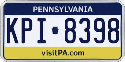 PA license plate KPI8398