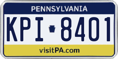 PA license plate KPI8401