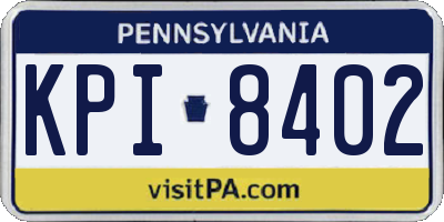 PA license plate KPI8402