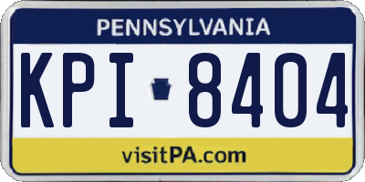 PA license plate KPI8404