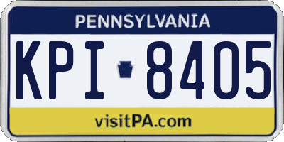 PA license plate KPI8405
