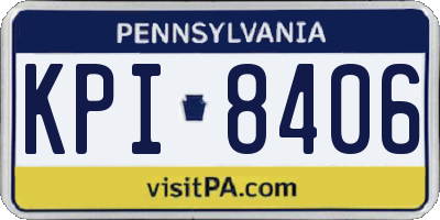 PA license plate KPI8406