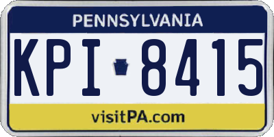 PA license plate KPI8415