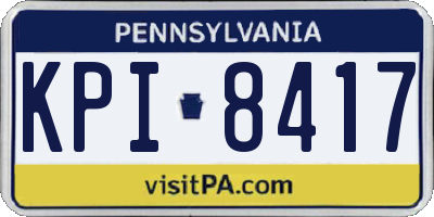 PA license plate KPI8417
