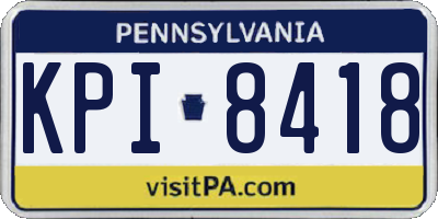 PA license plate KPI8418