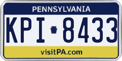 PA license plate KPI8433