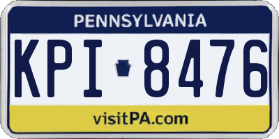 PA license plate KPI8476