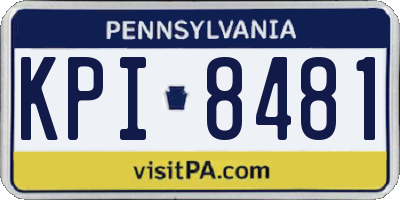 PA license plate KPI8481