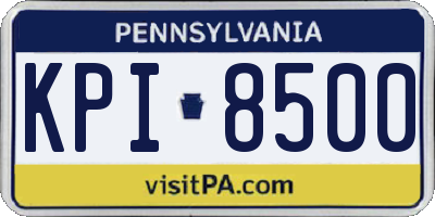 PA license plate KPI8500