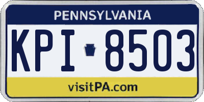 PA license plate KPI8503