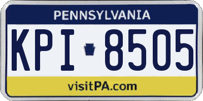 PA license plate KPI8505