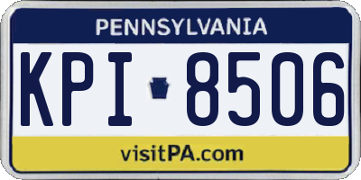 PA license plate KPI8506