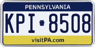 PA license plate KPI8508