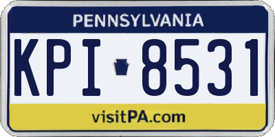 PA license plate KPI8531