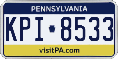 PA license plate KPI8533