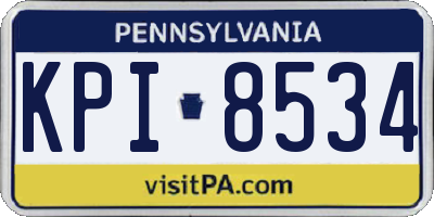 PA license plate KPI8534
