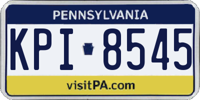PA license plate KPI8545