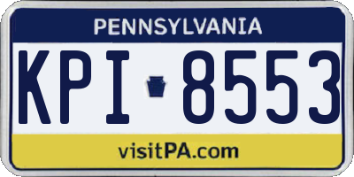 PA license plate KPI8553
