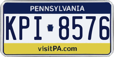 PA license plate KPI8576