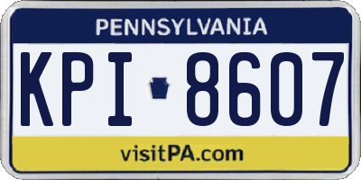 PA license plate KPI8607