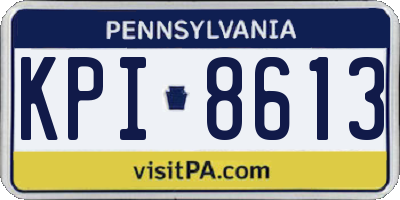 PA license plate KPI8613