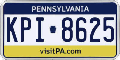PA license plate KPI8625