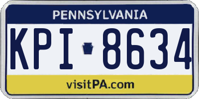 PA license plate KPI8634