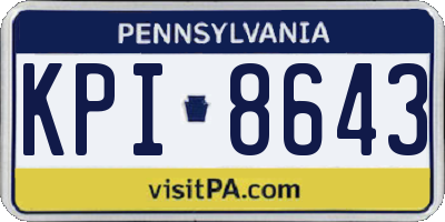 PA license plate KPI8643
