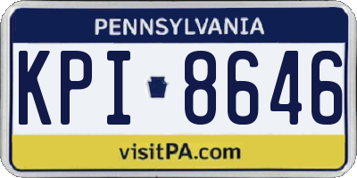 PA license plate KPI8646
