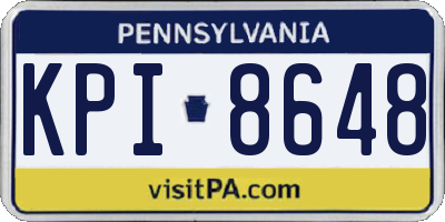 PA license plate KPI8648