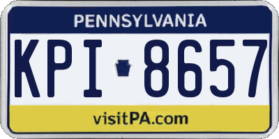 PA license plate KPI8657