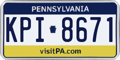 PA license plate KPI8671