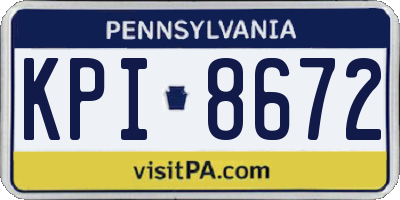 PA license plate KPI8672