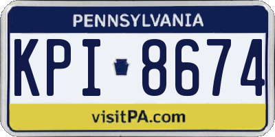 PA license plate KPI8674