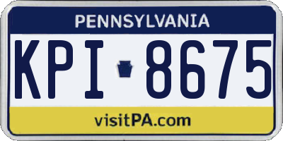 PA license plate KPI8675
