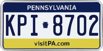 PA license plate KPI8702