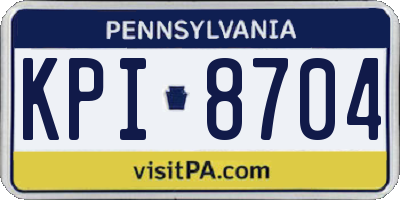 PA license plate KPI8704