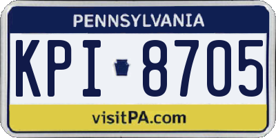 PA license plate KPI8705