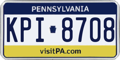 PA license plate KPI8708
