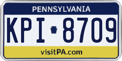 PA license plate KPI8709
